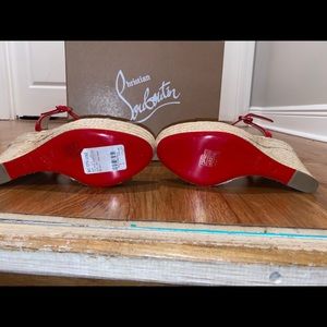 Christian Louboutin Red White Blue Spachica Wedges